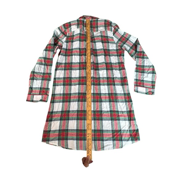 Wondershop Women’s Flannel Nightshirt S Plaid Button Down Holiday Sleepwear - Picture 6 of 7